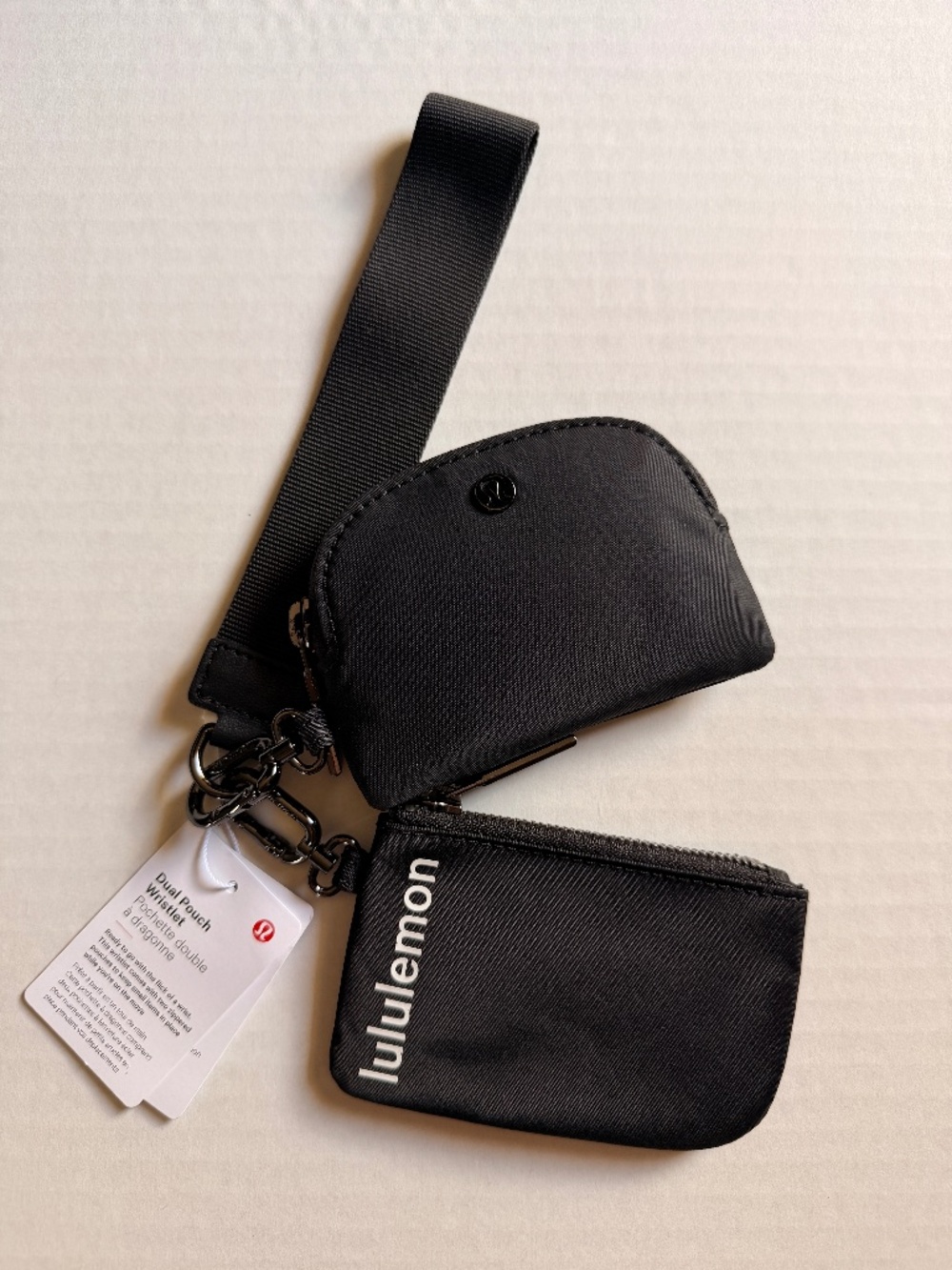 NWT Lululemon Dual Pouch Wristlet Black